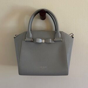 Ted Baker Elegant Gray Satchel with Bow Accent